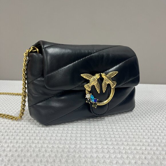 Pinko Quilted Rhinestone-Embellished Bird Bag - Picture 2 of 9